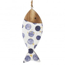 Blue & White Spotty Fish Hanging Dec