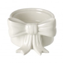 White Ceramic Bow Detail Pot Holder