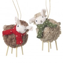 Pompom Sheep In Scarves Hanger Mix