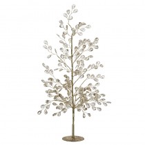 Gold Metal Crystal Petals Tree