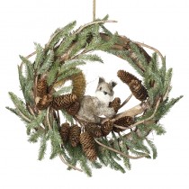 Pine Cone Squirrel Wreath