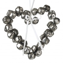 Metal Bells Heart Wreath