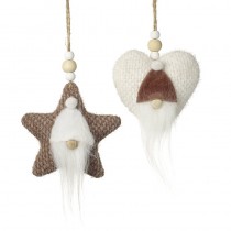Fabric Woolen Gonk Star And Heart