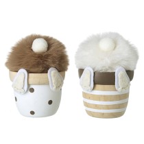 Fluffy Rabbits In Pots Mix Of 2