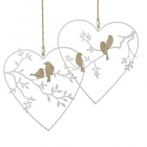 Hanging Heart Birds On Branches Decs