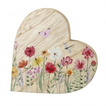 Wooden Floral Heart Decoration