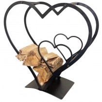 Iron Cut Out Heart Timber Holder