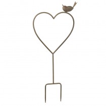 Small Metal Heart With Robin