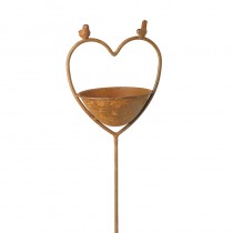 Meatl Heart With Birds Feeder