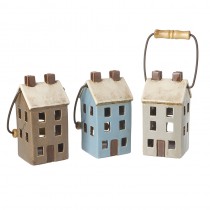 Small House Candle Holders Mix