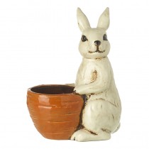 Pottery Bunny With Carrot Pot