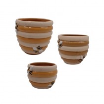 Set Of 3 Bee Plant Pots