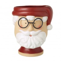 Tall Santa With Glasses Pot