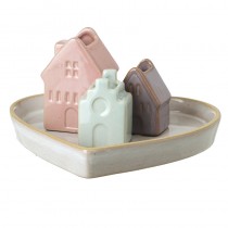 Ceramic Mini House Vase Trio On Heart