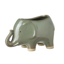Ceramic Green Elephant Plant Pot
