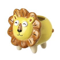 Ceramic Yellow Lion Plant Pot