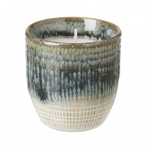 Mottled Blue Ceramic Pot Candle