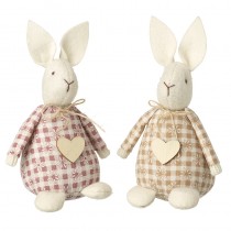 Checked Bunnies With Hearts Mix