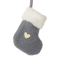 Small Grey Stock With Fur Trim & Heart