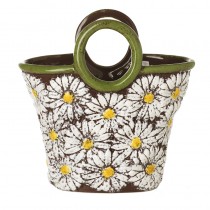 White Daisy Ceramic Pot Holder
