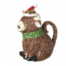 Highland Cow In Santa Hat Tea Pot