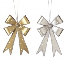 Hanging Gold & Silver Bows With Spots