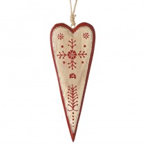 Hanging Wooden Heart With Red Border