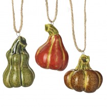 Assorted Stoneware Gourds Decor Mix Of 3
