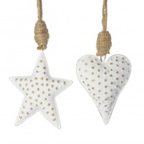 Metal Hanging Heart And Star