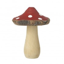 Lrg Wooden Red Spotty Top Toadstool