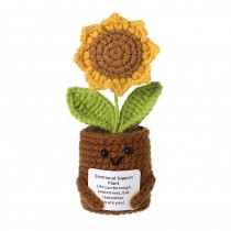 Smiley Crochet Sunflower In Pot