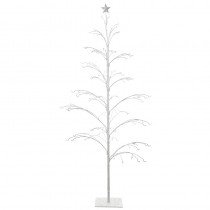 Large White Glitter Metal Tree