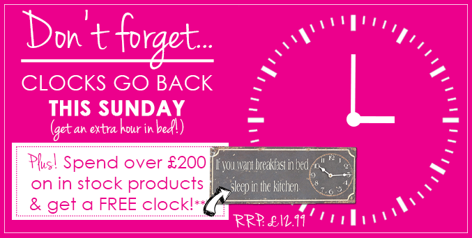FREE Clock when you spend over £200